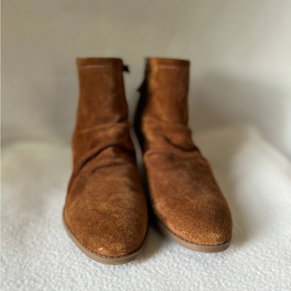 Franco Sarto Size 9M Suede Tan Cognac Wedge booties. - Picture 7 of 16